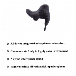 Kostna mikrofono słuchawka wibracyjna z przyciskiem PTT